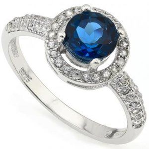 Gorgeous Diamond, Blue Topaz and Sapphire Ring